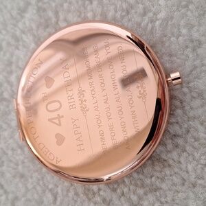 NEW Engraved 40th Birthday Rose Gold Mirror Compact